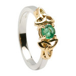 trinity Irish emerald engagement rings white gold
