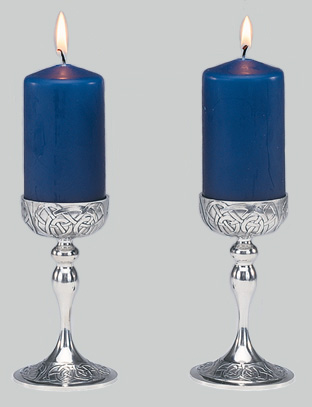 Mullingar Pewter Celtic Candlesticks