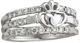 ladies claddagh wedding band slim