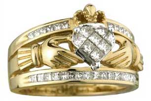 ladies claddagh wedding bands large