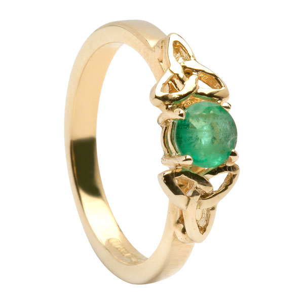 Emerald Trinity Engagement Ring All Yellow Band Emerald Trinity Engagement Ring All Yellow Band