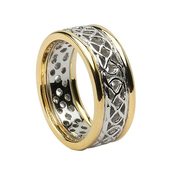 Pierced Knot Celtic Wedding Band Two Tone Pierced Knot Celtic Wedding Band Two Tone