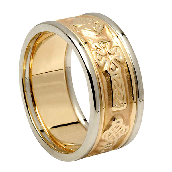 Celtic Cross Wedding Band Two Tone Celtic Cross Wedding Band Two Tone