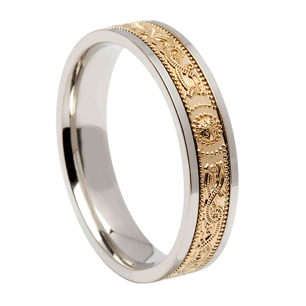 5 mm Celtic Warrior Wedding Band Two Tone 5 mm Celtic Warrior Wedding Band Two Tone