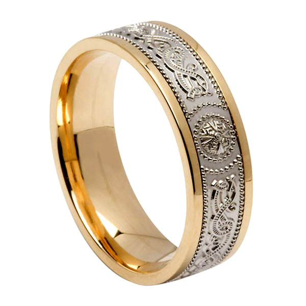 6.6 mm Celtic Warrior Wedding Band Two Tone 6.6 mm Celtic Warrior Wedding Band Two Tone