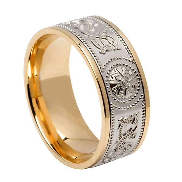 8.6 mm Celtic Warrior Wedding Band Two Tone 8.6 mm Celtic Warrior Wedding Band Two Tone